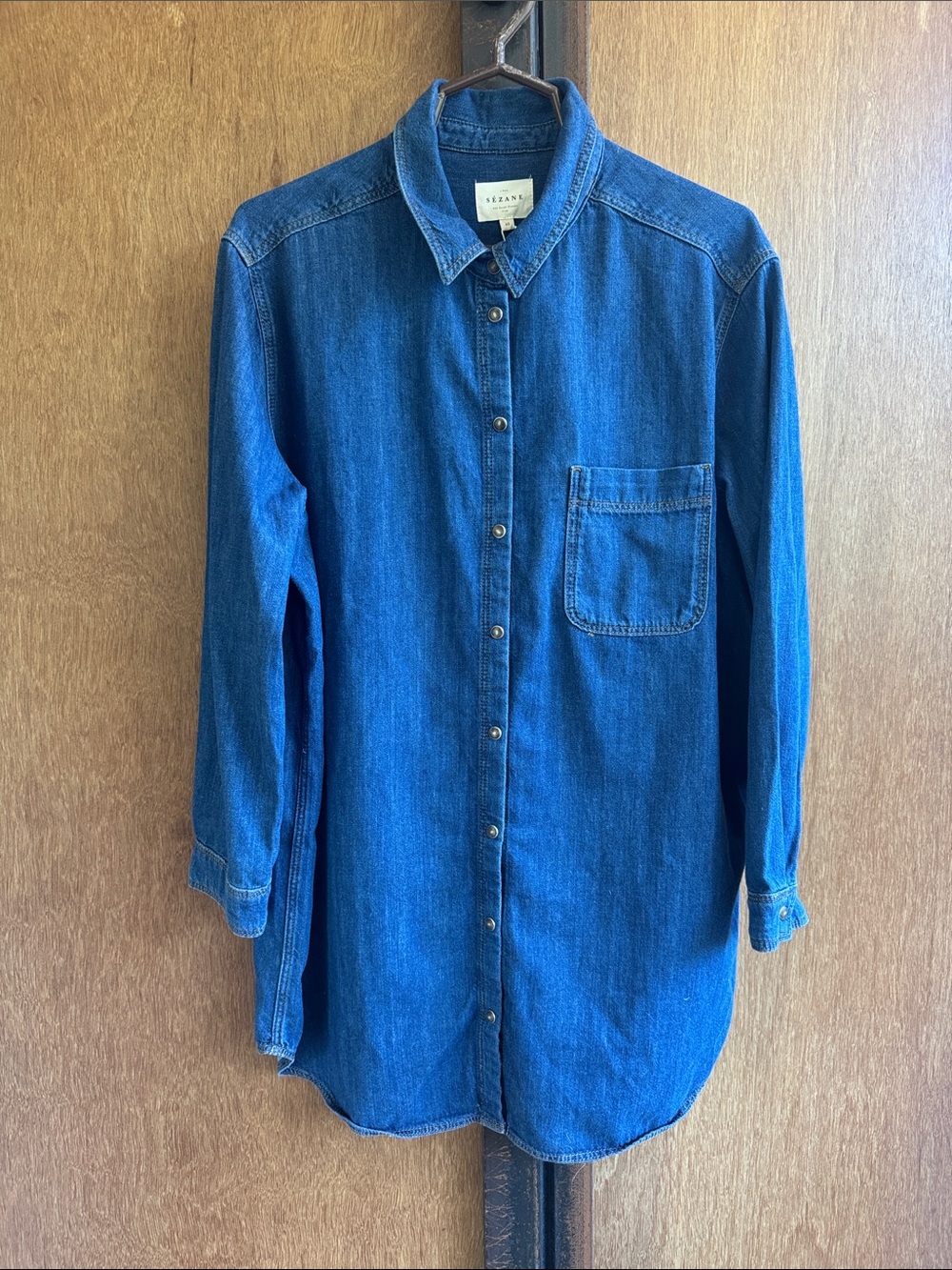 NWT Sezane oversized blue shirt dress